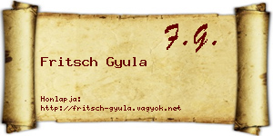 Fritsch Gyula névjegykártya