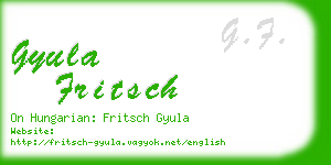 gyula fritsch business card